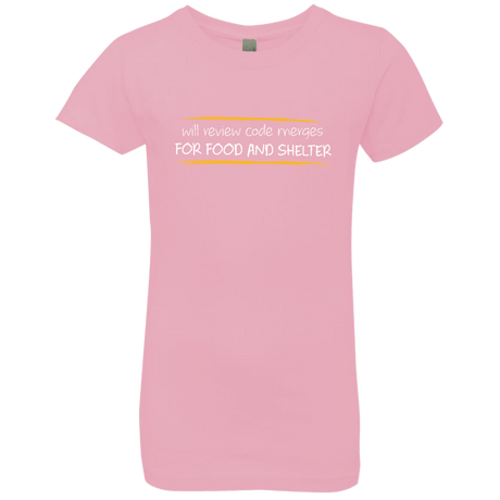 T-Shirts Light Pink / YXS Reviewing Code For Food And Shelter Girls Premium T-Shirt