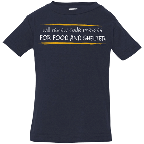 T-Shirts Navy / 6 Months Reviewing Code For Food And Shelter Infant Premium T-Shirt