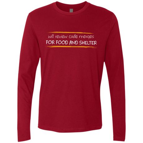 T-Shirts Cardinal / Small Reviewing Code For Food And Shelter Men's Premium Long Sleeve