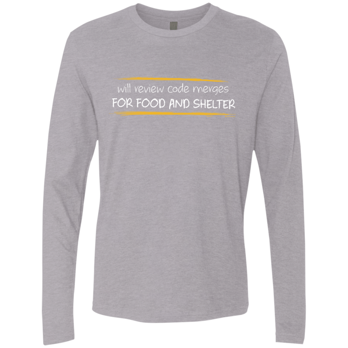 T-Shirts Heather Grey / Small Reviewing Code For Food And Shelter Men's Premium Long Sleeve