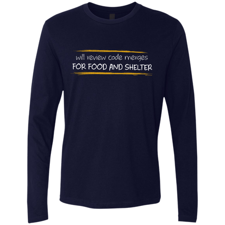 T-Shirts Midnight Navy / Small Reviewing Code For Food And Shelter Men's Premium Long Sleeve