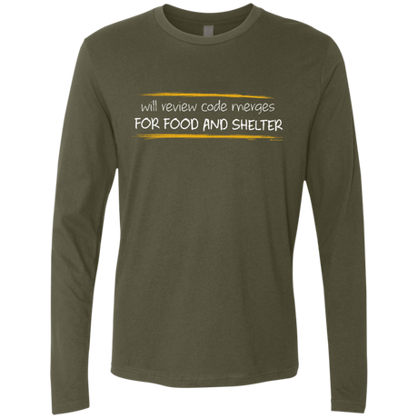 T-Shirts Military Green / Small Reviewing Code For Food And Shelter Men's Premium Long Sleeve