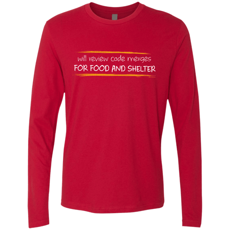 T-Shirts Red / Small Reviewing Code For Food And Shelter Men's Premium Long Sleeve