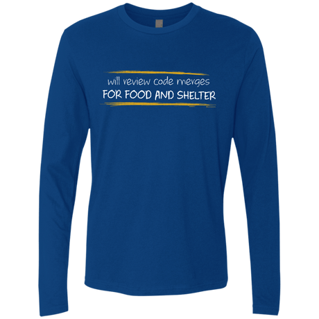 T-Shirts Royal / Small Reviewing Code For Food And Shelter Men's Premium Long Sleeve