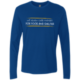 T-Shirts Royal / Small Reviewing Code For Food And Shelter Men's Premium Long Sleeve