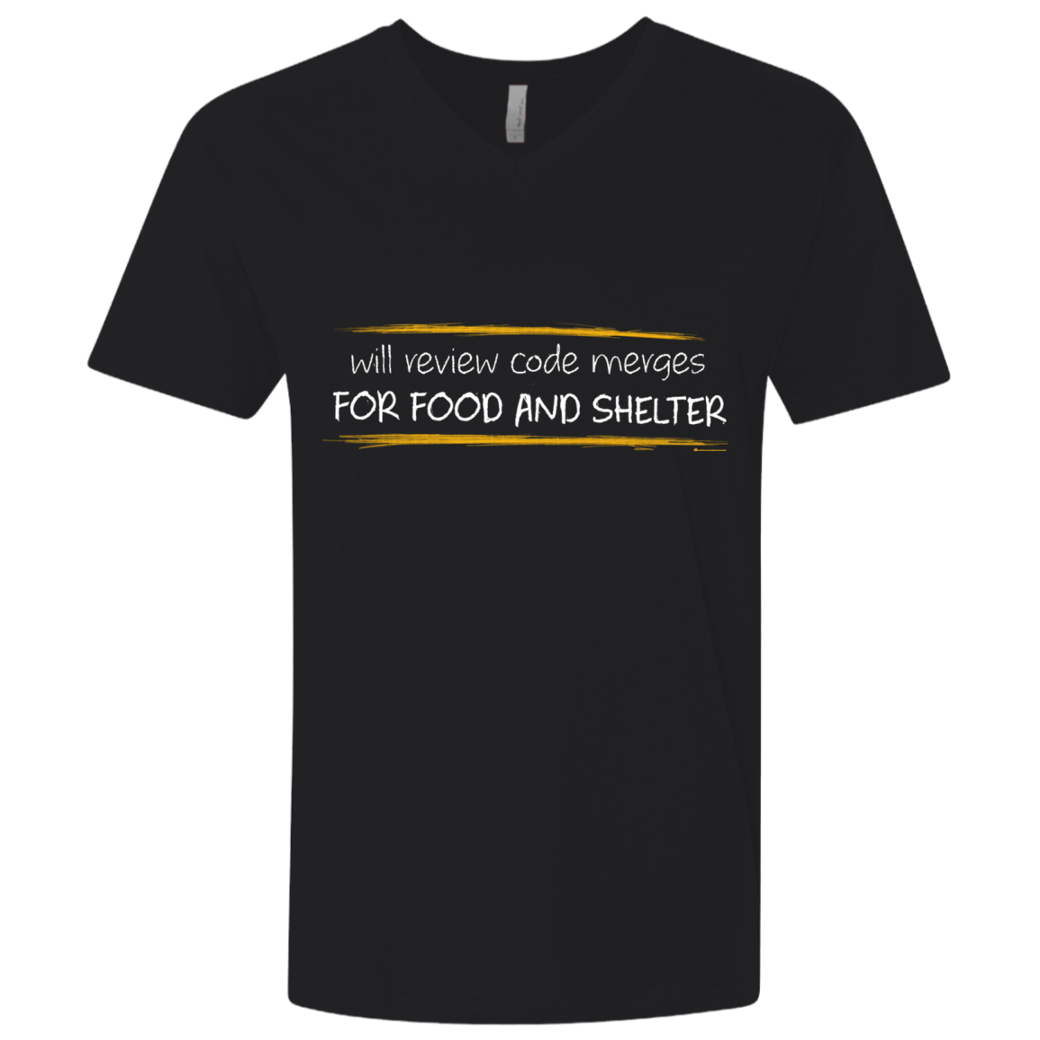T-Shirts Black / X-Small Reviewing Code For Food And Shelter Men's Premium V-Neck