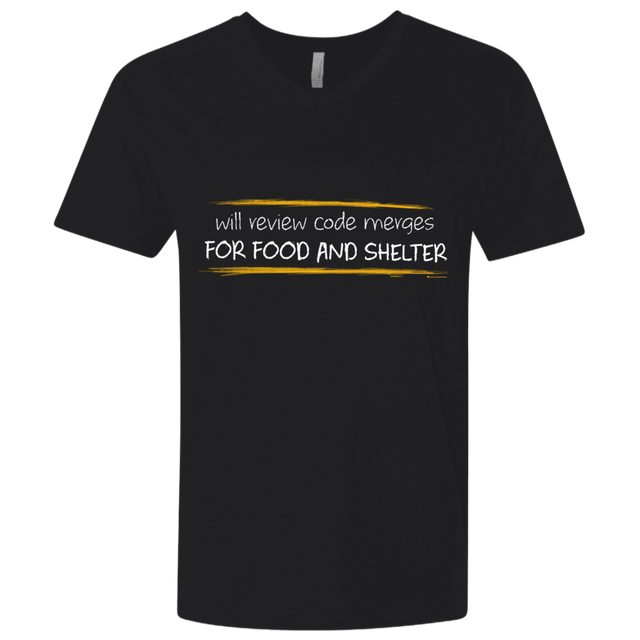 T-Shirts Black / X-Small Reviewing Code For Food And Shelter Men's Premium V-Neck