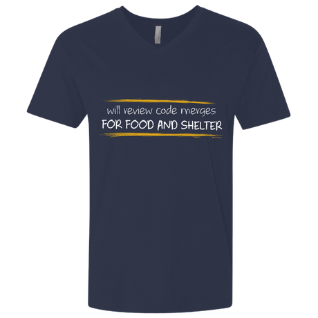 T-Shirts Midnight Navy / X-Small Reviewing Code For Food And Shelter Men's Premium V-Neck