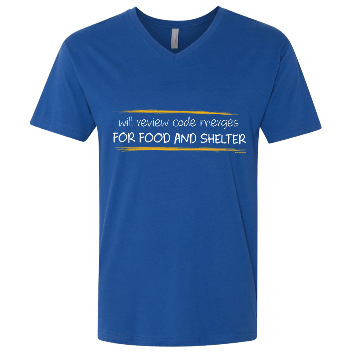 T-Shirts Royal / X-Small Reviewing Code For Food And Shelter Men's Premium V-Neck