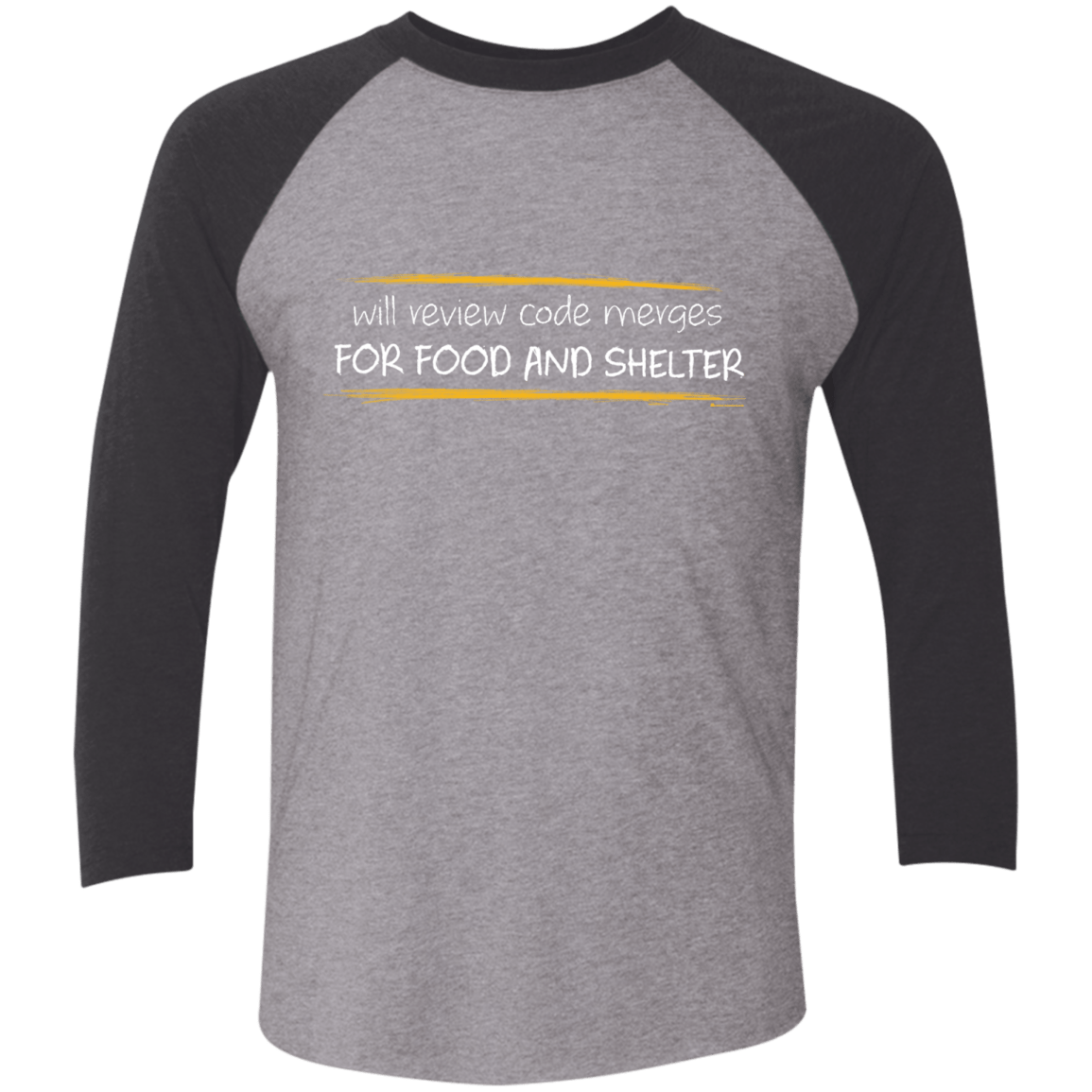 T-Shirts Premium Heather/Vintage Black / X-Small Reviewing Code For Food And Shelter Men's Triblend 3/4 Sleeve