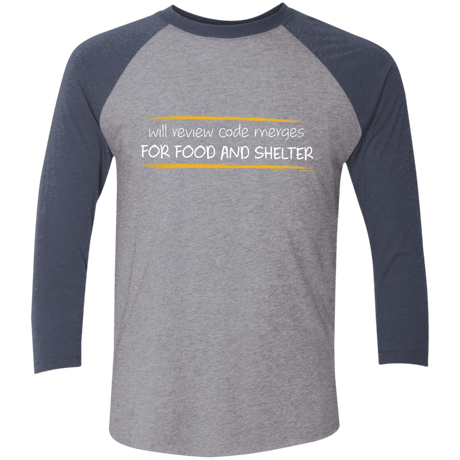 T-Shirts Premium Heather/Vintage Navy / X-Small Reviewing Code For Food And Shelter Men's Triblend 3/4 Sleeve