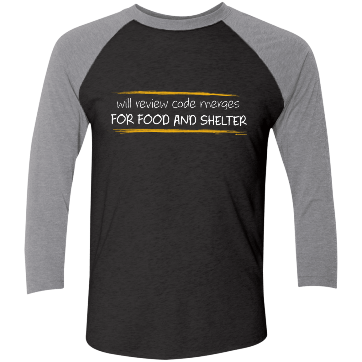 T-Shirts Vintage Black/Premium Heather / X-Small Reviewing Code For Food And Shelter Men's Triblend 3/4 Sleeve