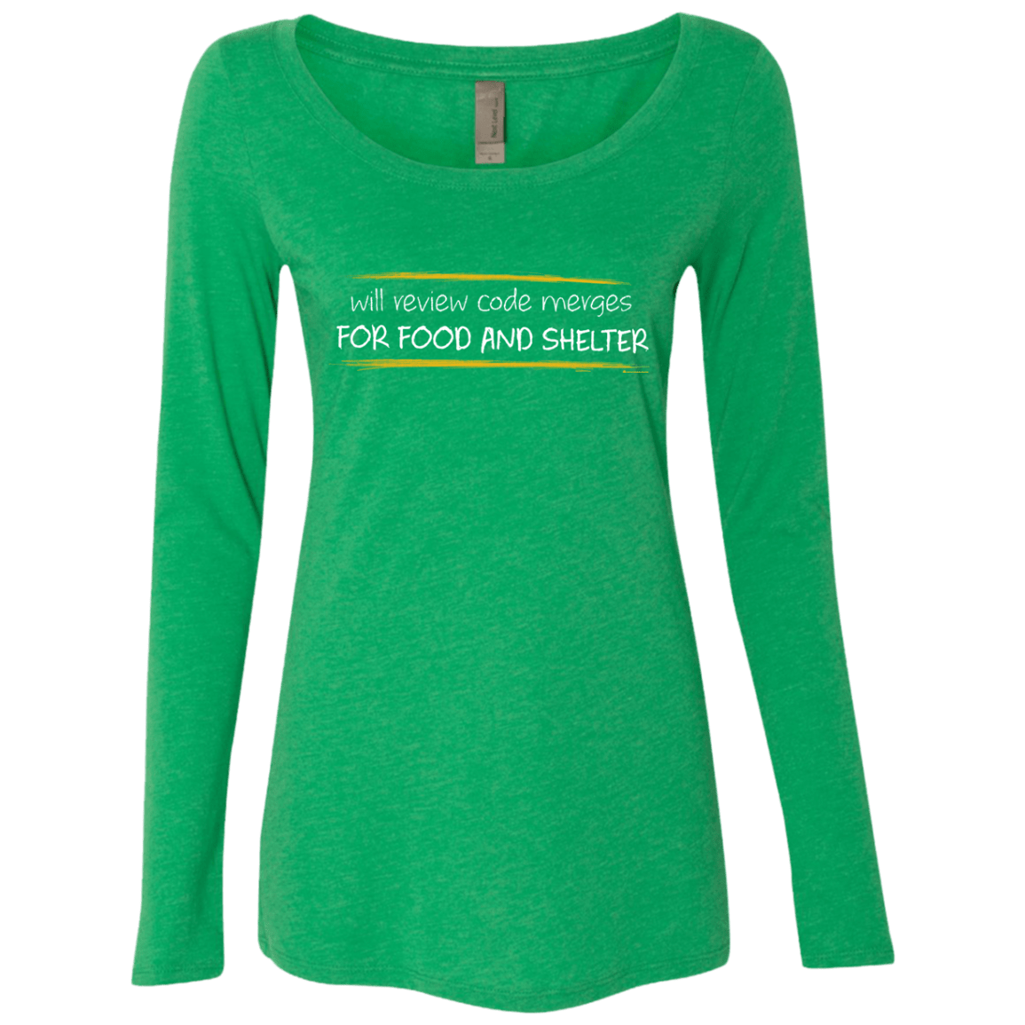 T-Shirts Envy / Small Reviewing Code For Food And Shelter Women's Triblend Long Sleeve Shirt