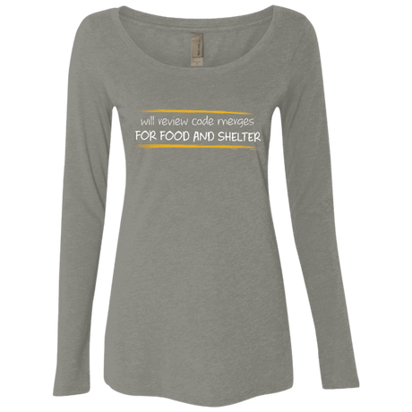T-Shirts Venetian Grey / Small Reviewing Code For Food And Shelter Women's Triblend Long Sleeve Shirt