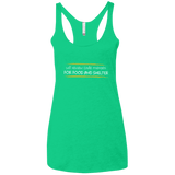 T-Shirts Envy / X-Small Reviewing Code For Food And Shelter Women's Triblend Racerback Tank