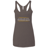 T-Shirts Macchiato / X-Small Reviewing Code For Food And Shelter Women's Triblend Racerback Tank