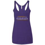 T-Shirts Purple Rush / X-Small Reviewing Code For Food And Shelter Women's Triblend Racerback Tank