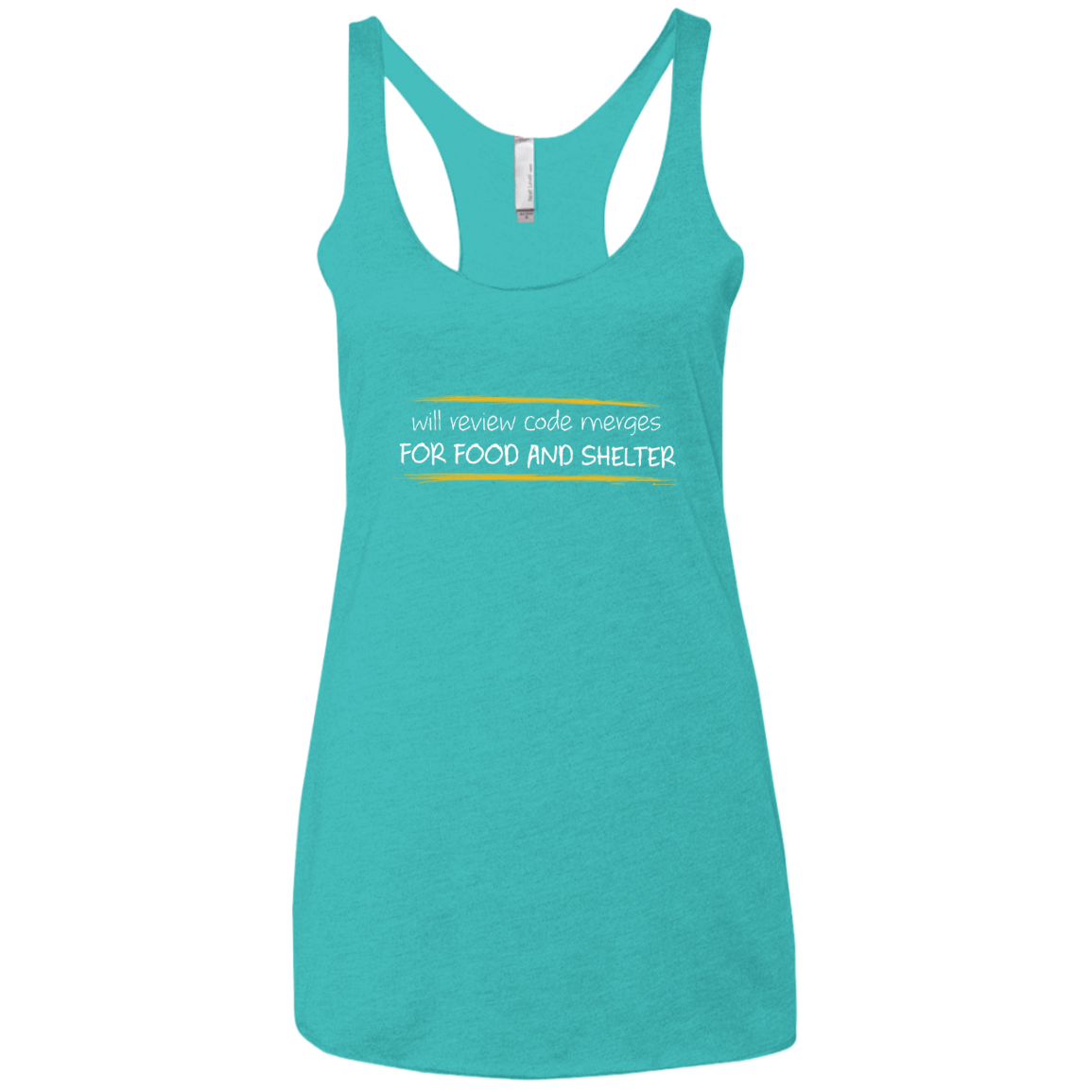 T-Shirts Tahiti Blue / X-Small Reviewing Code For Food And Shelter Women's Triblend Racerback Tank