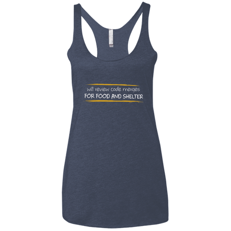 T-Shirts Vintage Navy / X-Small Reviewing Code For Food And Shelter Women's Triblend Racerback Tank