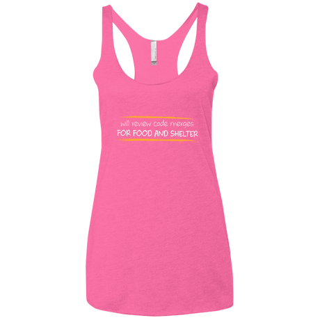 T-Shirts Vintage Pink / X-Small Reviewing Code For Food And Shelter Women's Triblend Racerback Tank