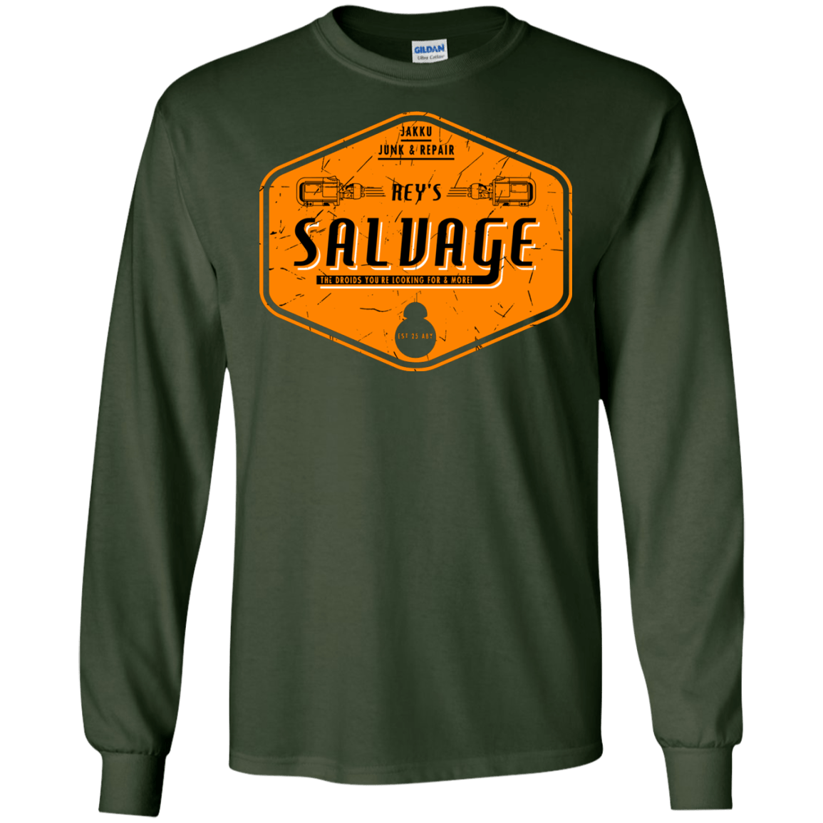 T-Shirts Forest Green / S Reys Salvage Men's Long Sleeve T-Shirt