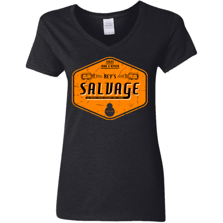 T-Shirts Black / S Reys Salvage Women's V-Neck T-Shirt