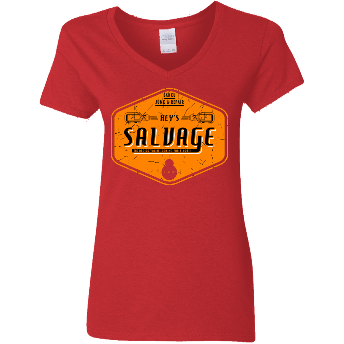 T-Shirts Red / S Reys Salvage Women's V-Neck T-Shirt