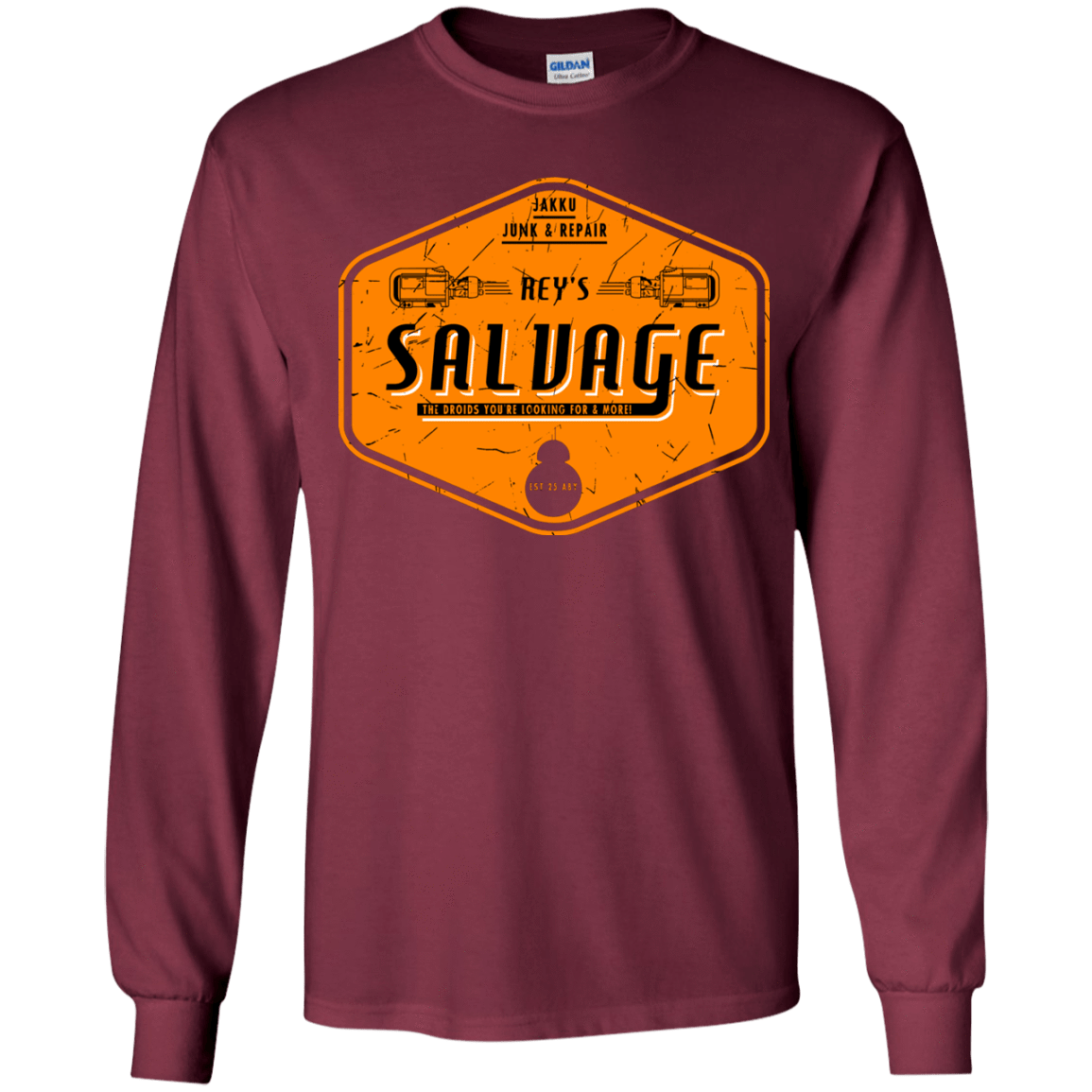 T-Shirts Maroon / YS Reys Salvage Youth Long Sleeve T-Shirt