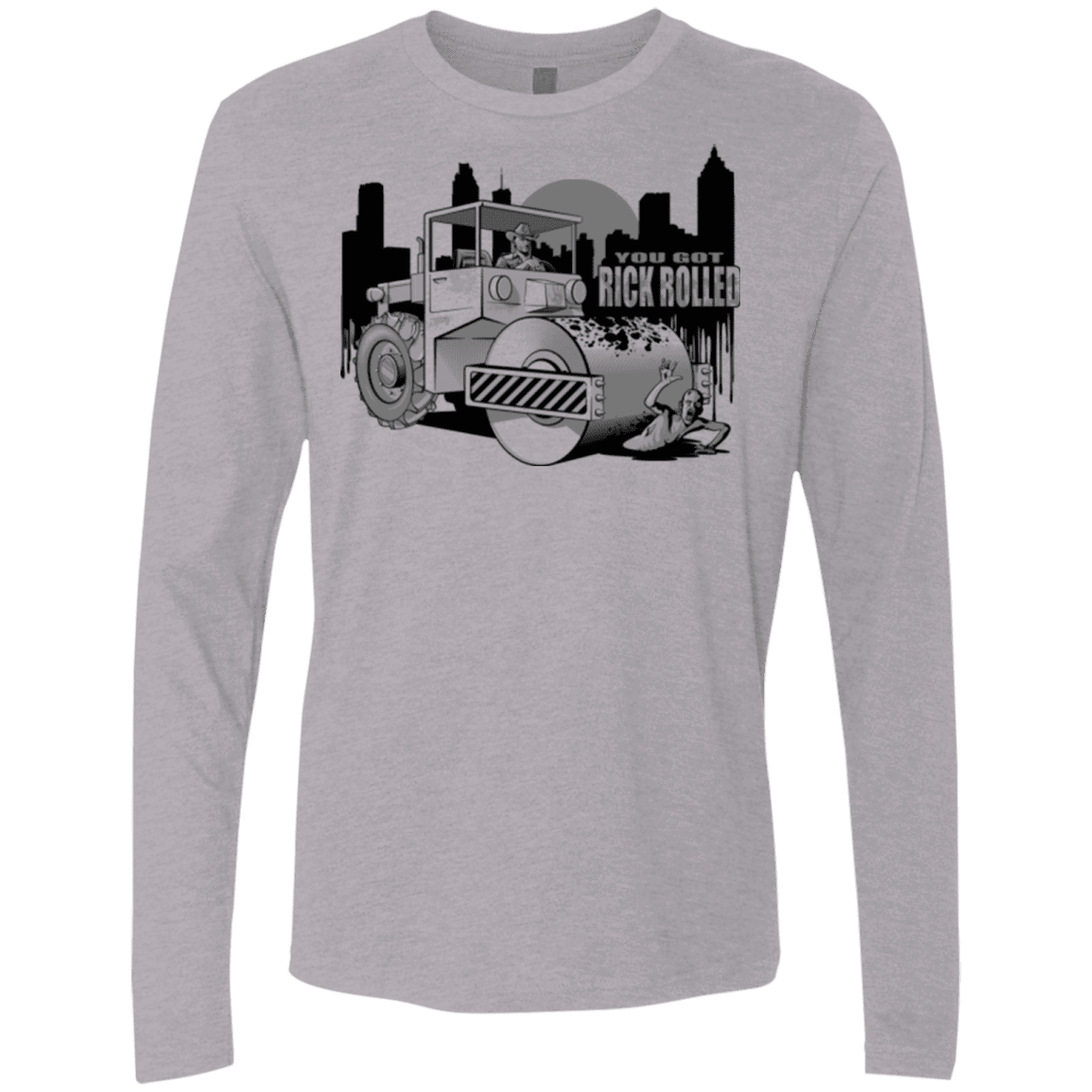 T-Shirts Heather Grey / Small Rick Rolled Men's Premium Long Sleeve