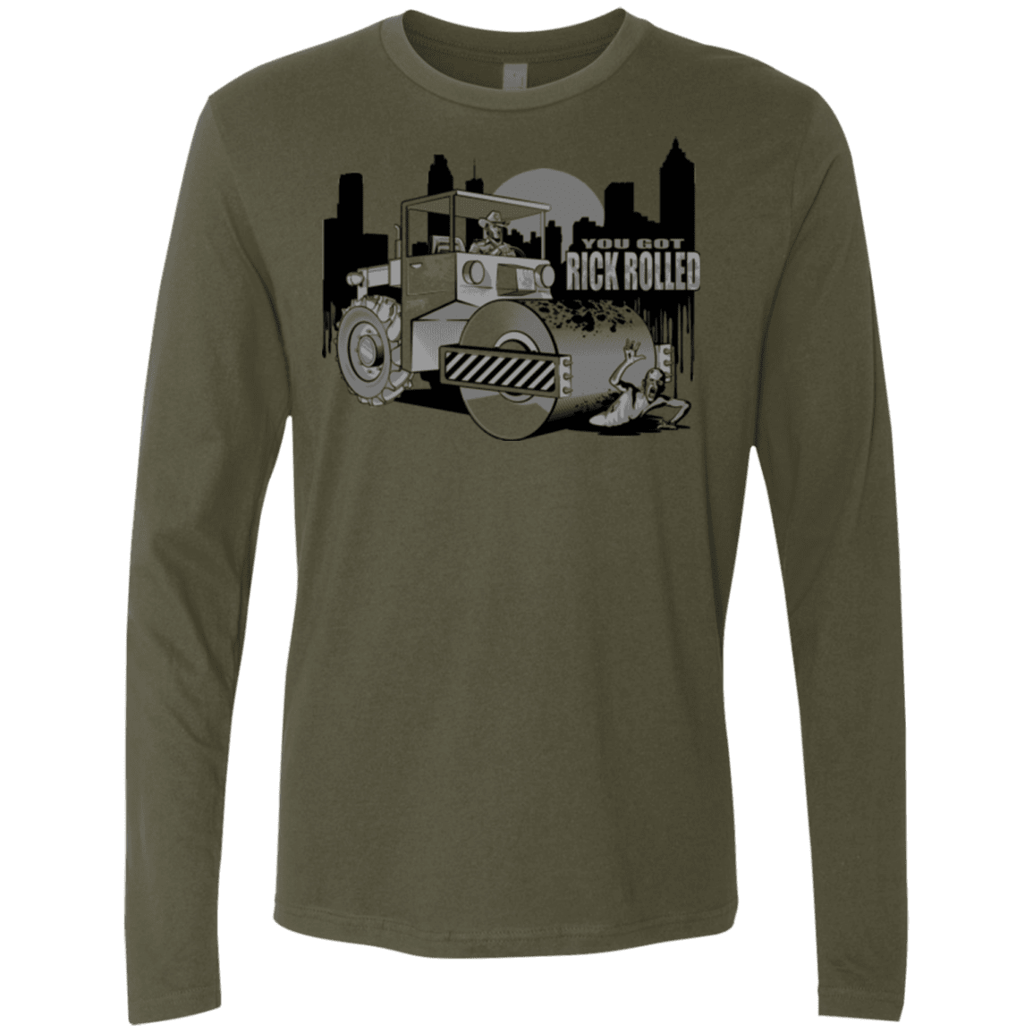 T-Shirts Military Green / Small Rick Rolled Men's Premium Long Sleeve