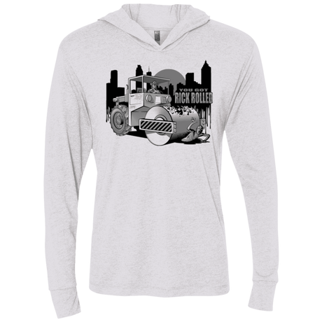 T-Shirts Heather White / X-Small Rick Rolled Triblend Long Sleeve Hoodie Tee