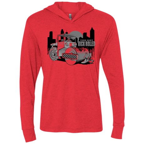 T-Shirts Vintage Red / X-Small Rick Rolled Triblend Long Sleeve Hoodie Tee