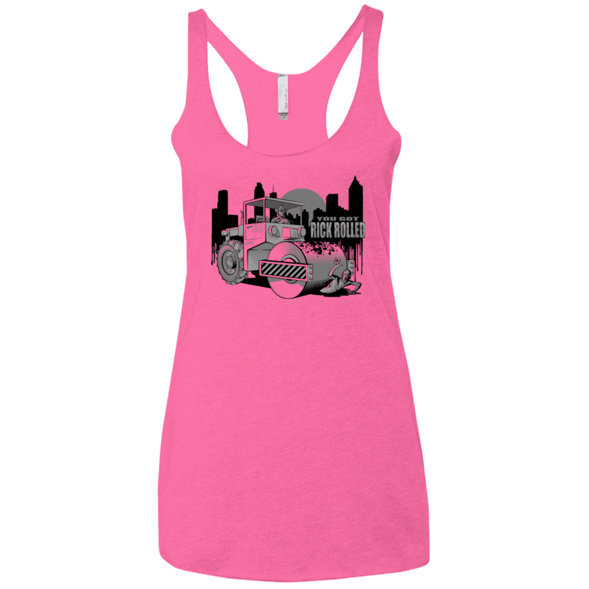 T-Shirts Vintage Pink / X-Small Rick Rolled Women's Triblend Racerback Tank