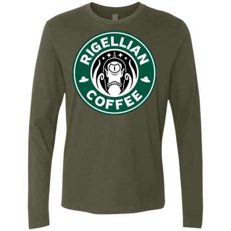 T-Shirts Military Green / Small Rigellian Coffee Men's Premium Long Sleeve