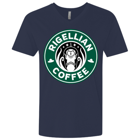 T-Shirts Midnight Navy / X-Small Rigellian Coffee Men's Premium V-Neck