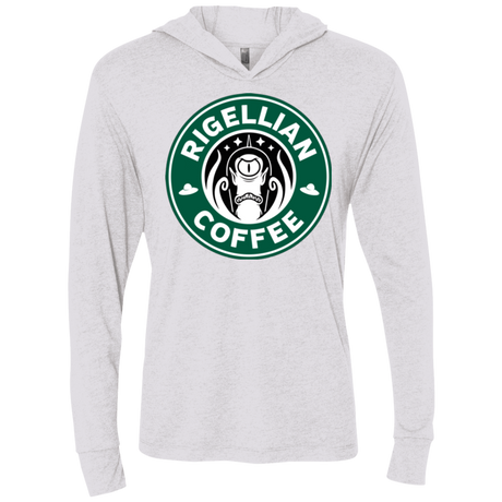 T-Shirts Heather White / X-Small Rigellian Coffee Triblend Long Sleeve Hoodie Tee