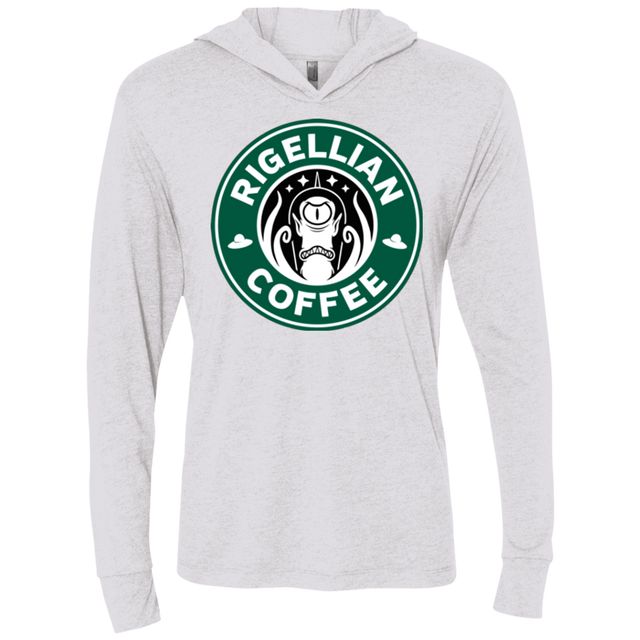 T-Shirts Heather White / X-Small Rigellian Coffee Triblend Long Sleeve Hoodie Tee