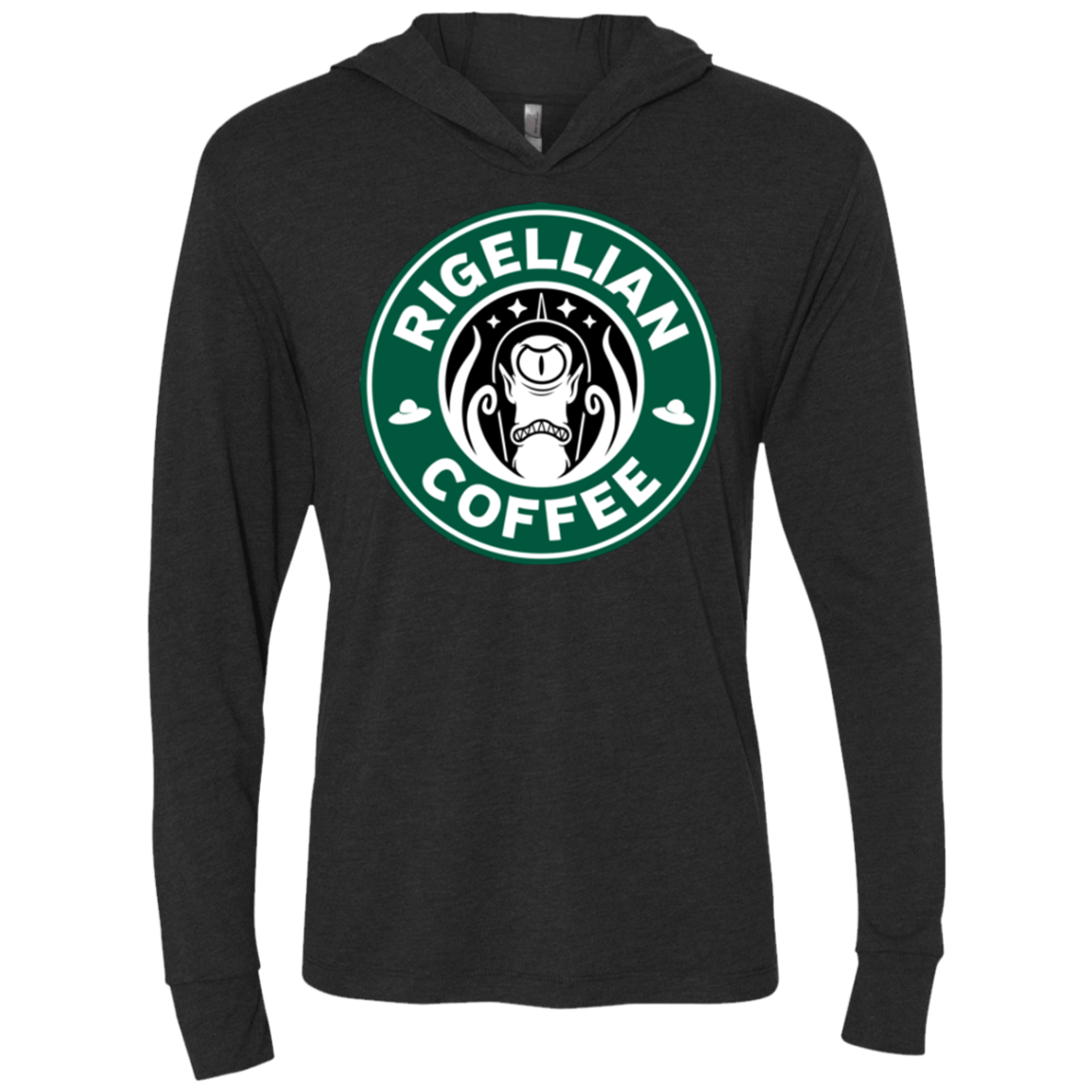 T-Shirts Vintage Black / X-Small Rigellian Coffee Triblend Long Sleeve Hoodie Tee