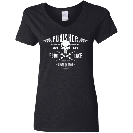 T-Shirts Black / S Road Race Women's V-Neck T-Shirt