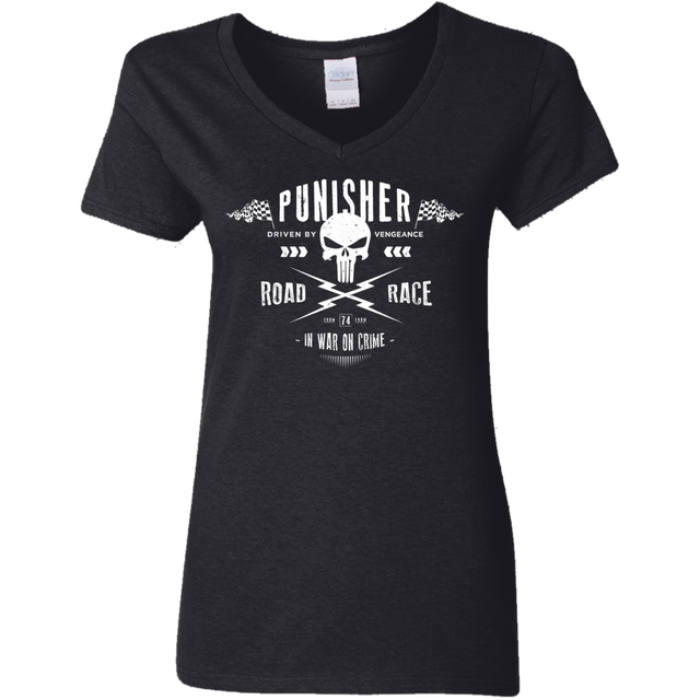 T-Shirts Black / S Road Race Women's V-Neck T-Shirt