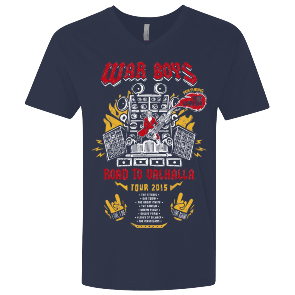 T-Shirts Midnight Navy / X-Small Road to Valhalla Tour Men's Premium V-Neck