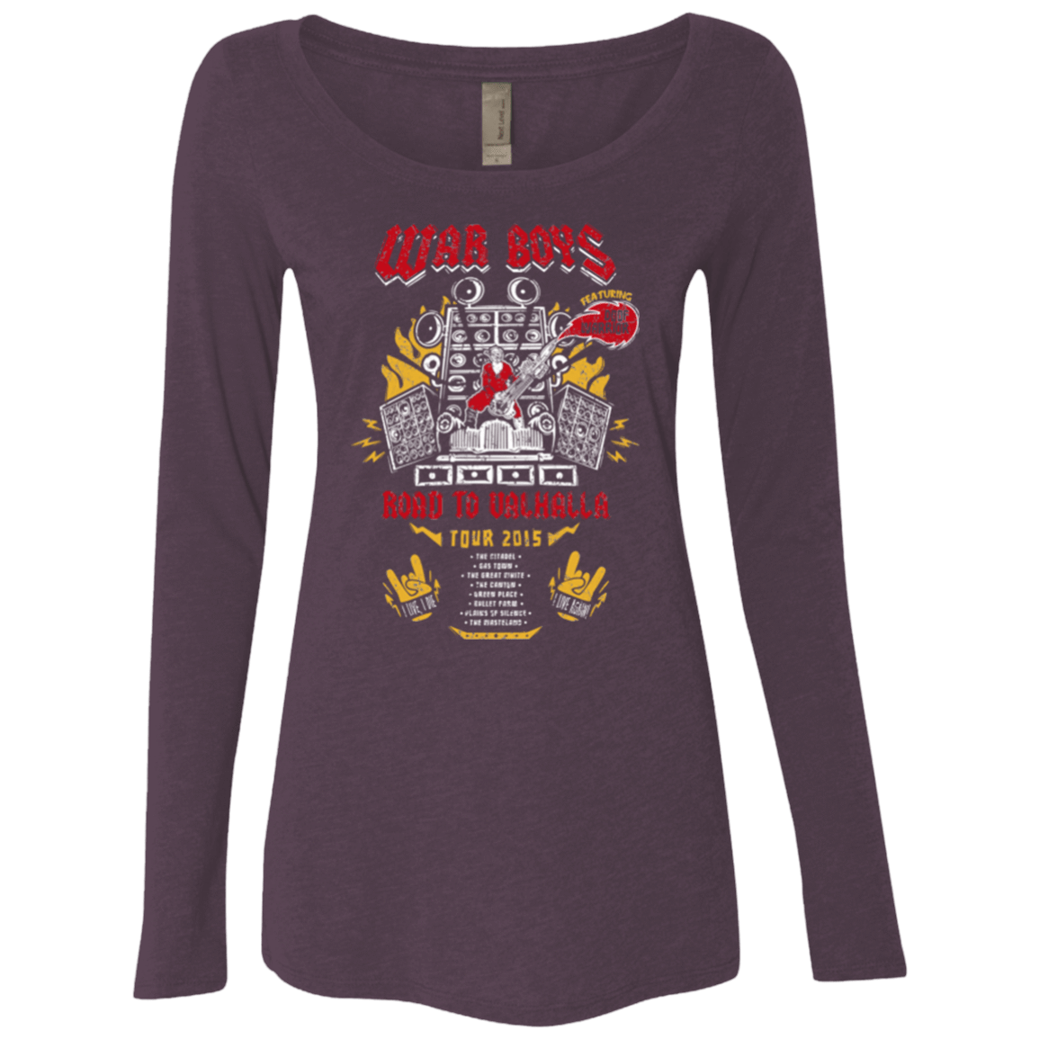 T-Shirts Vintage Purple / Small Road to Valhalla Tour Women's Triblend Long Sleeve Shirt