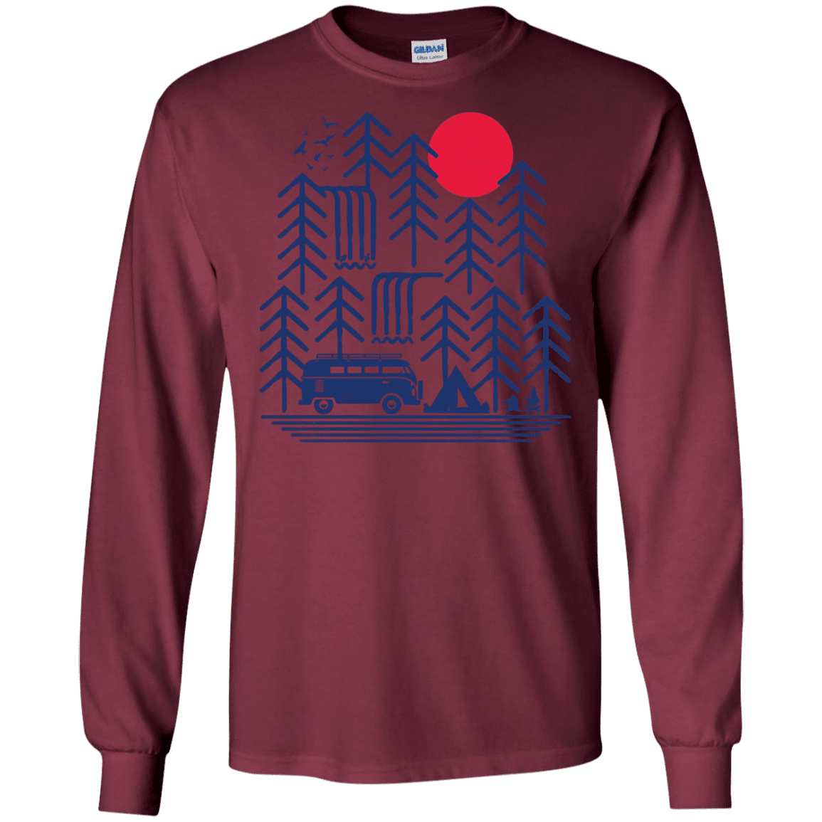 T-Shirts Maroon / S Road Trip Days Men's Long Sleeve T-Shirt