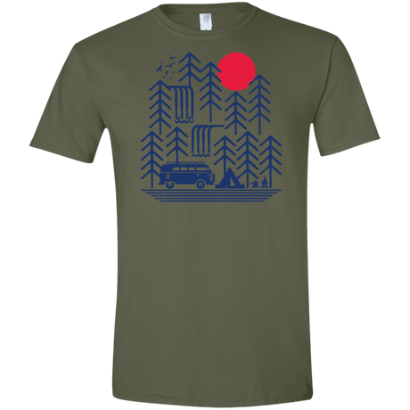 T-Shirts Military Green / S Road Trip Days Men's Semi-Fitted Softstyle