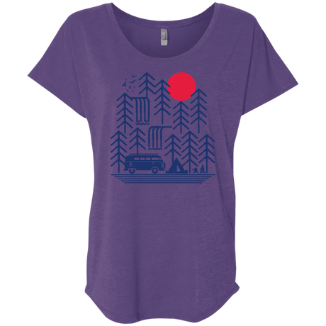 T-Shirts Purple Rush / X-Small Road Trip Days Triblend Dolman Sleeve