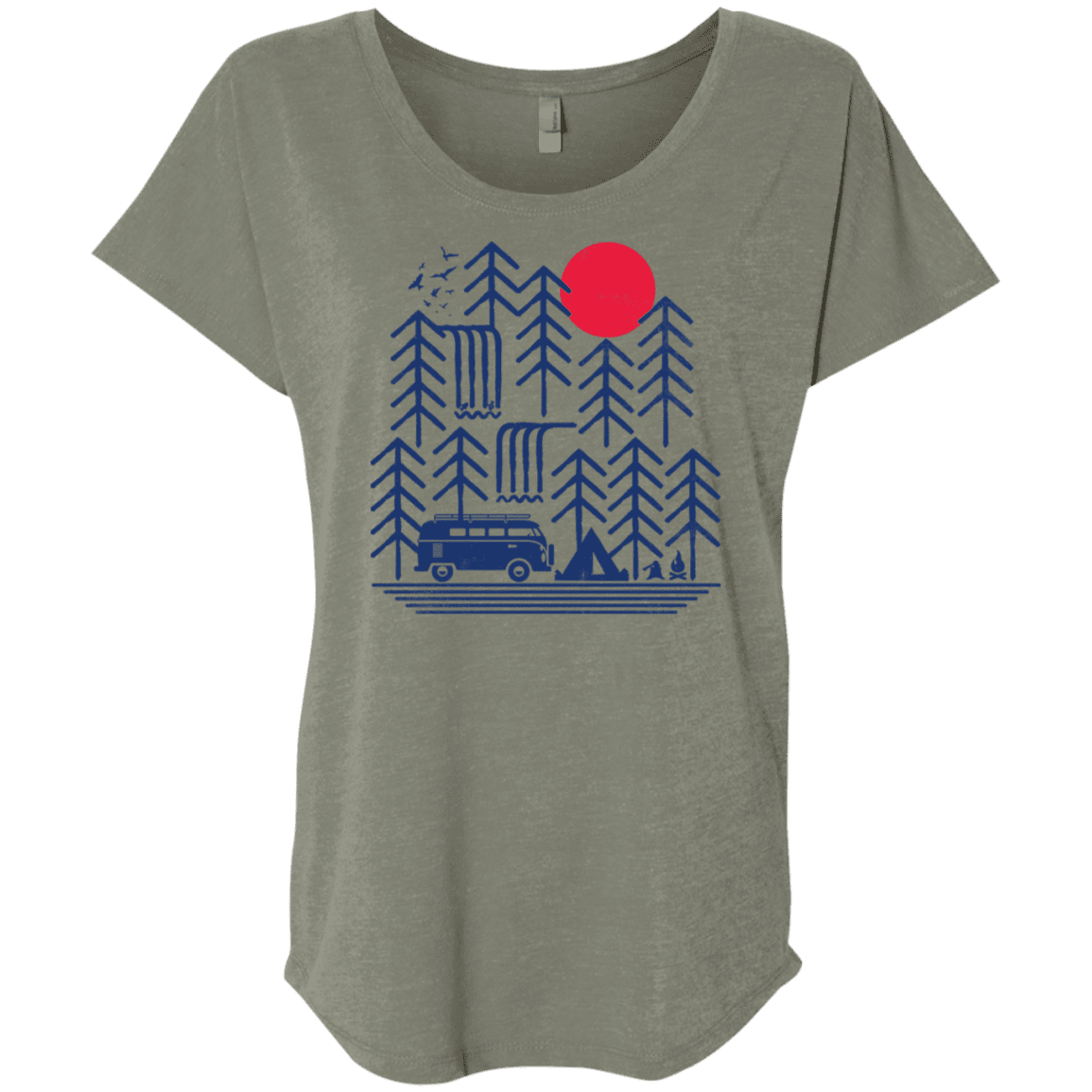 T-Shirts Venetian Grey / X-Small Road Trip Days Triblend Dolman Sleeve