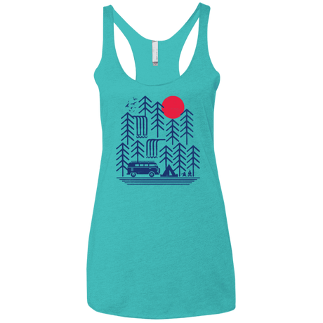 T-Shirts Tahiti Blue / X-Small Road Trip Days Women's Triblend Racerback Tank