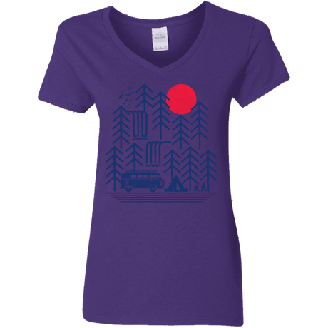 T-Shirts Purple / S Road Trip Days Women's V-Neck T-Shirt