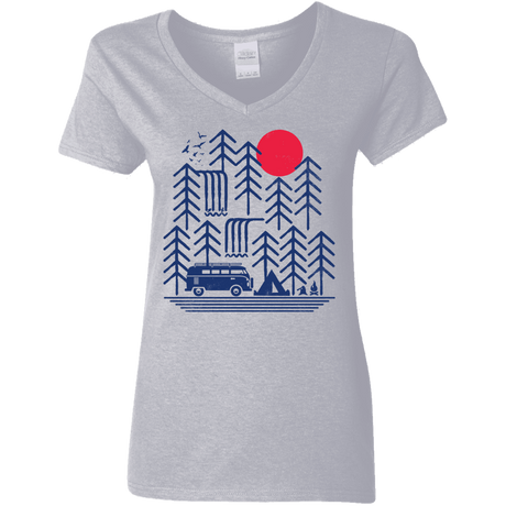 T-Shirts Sport Grey / S Road Trip Days Women's V-Neck T-Shirt