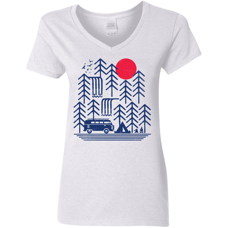 T-Shirts White / S Road Trip Days Women's V-Neck T-Shirt